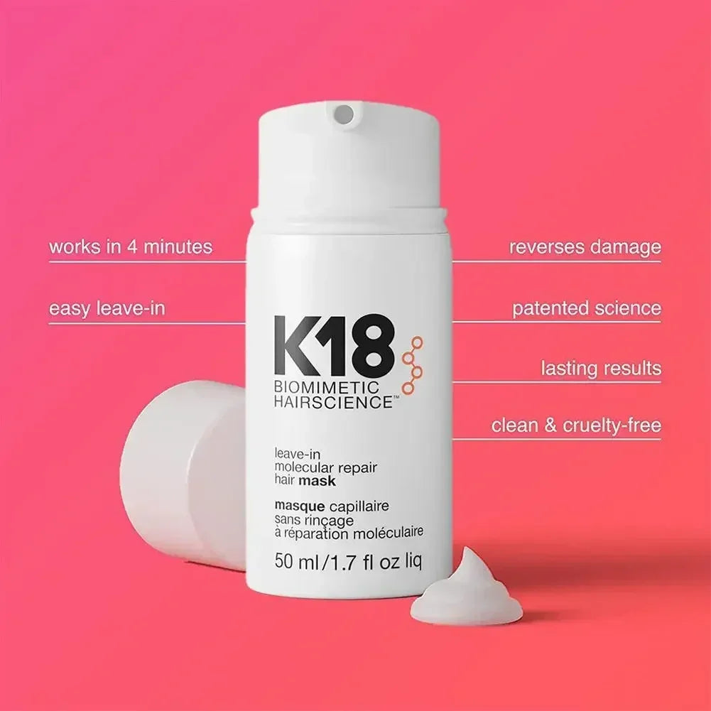 K18 Leave-In Molecular Repair Hair Mask Softens Restores Damaged Hair Deep Keratin Treatment for Scalp Hair Care